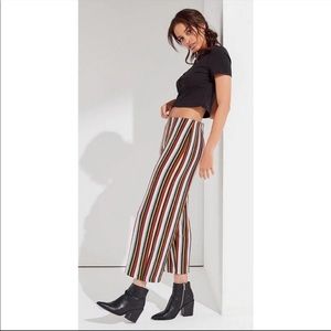 Urban Outfitters Rainbow Striped Knit Cropped Pants (M)